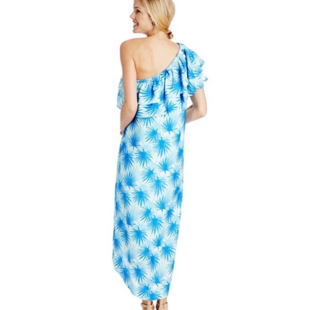 Vineyard Vines Electric Palm One Shoulder High-Low Maxi Dress 6 - Picture 2 of 9